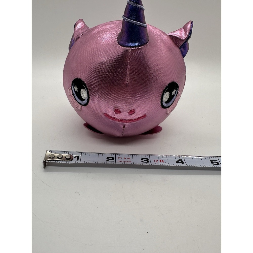 Squeezamals Pink Unicorn Plush 4" Round‎ Metallic Stuffed Animal